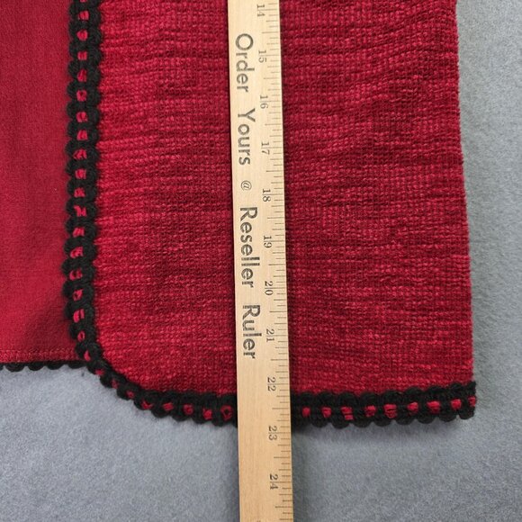 Lennie Nina Leonard Sweater Womens Small Red Black Crochet Knit Cardigan Office - Picture 8 of 10